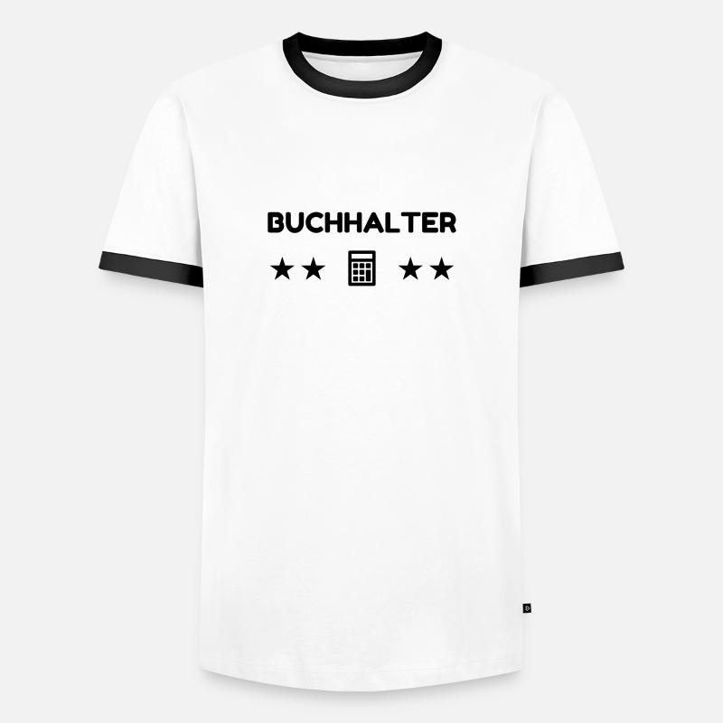 comptable / comptabilité / compter / chiffre - T-shirt contrasté Homme - blanc/noir