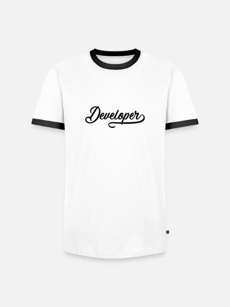 Developer - Men's Ringer Shirt - white/black
