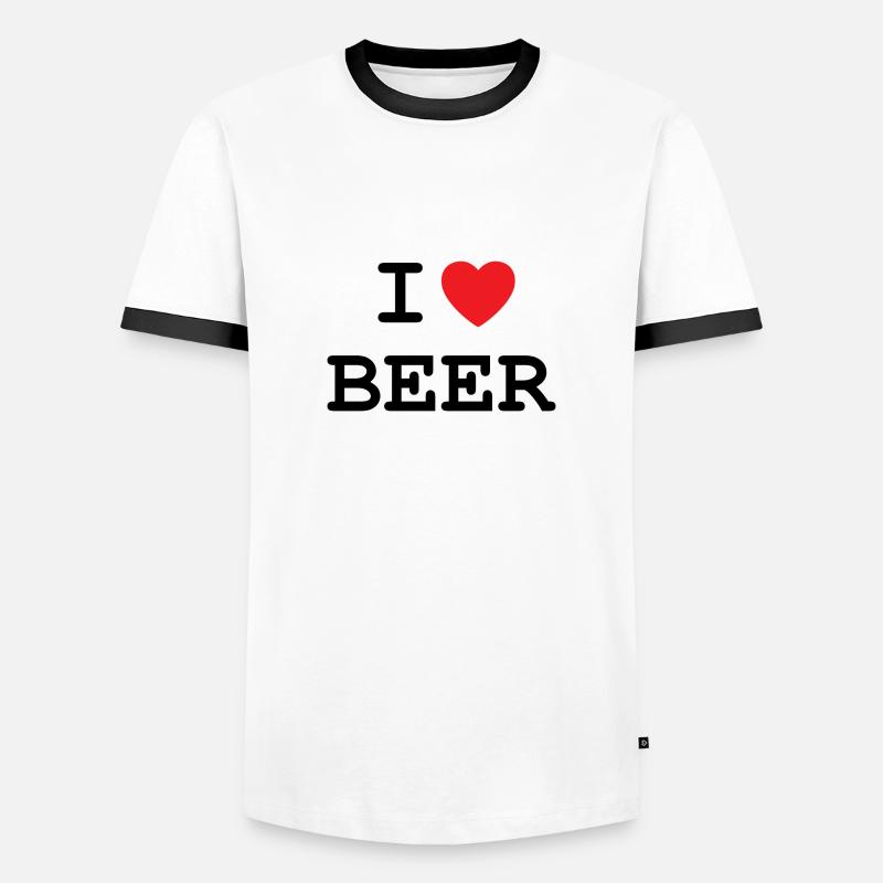 Ich liebe Bier - Männer Kontrast-T-Shirt - Weiß/Schwarz