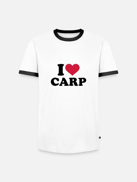 Karpfen - Männer Kontrast-T-Shirt - Weiß/Schwarz