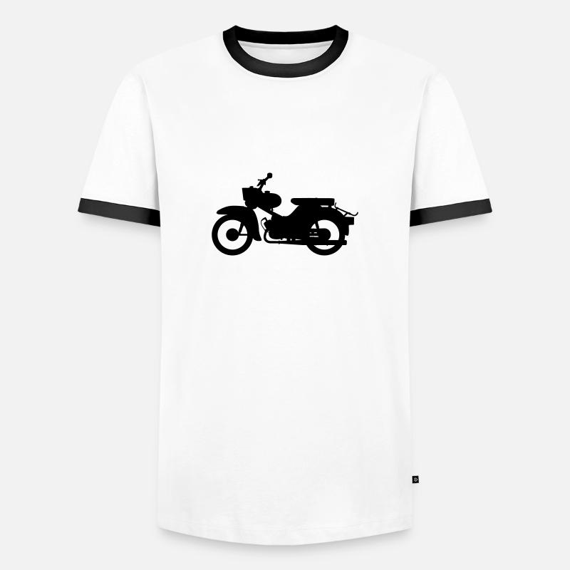 Simson Star Silhouette - Männer Kontrast-T-Shirt - Weiß/Schwarz