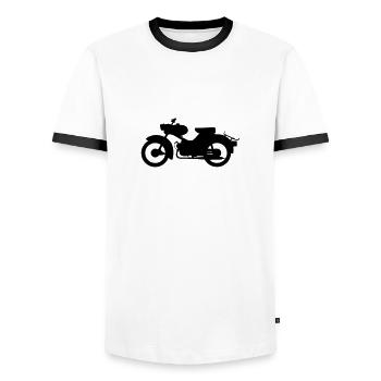 Simson Sparrow Silhouette - Men's Ringer Shirt - white/black - Front - AI Model Female 172 light (172cm) & AI Model Male 178 dark (178cm)