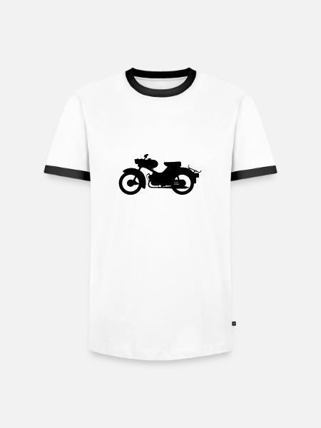 Simson Sparrow Silhouette - Men's Ringer Shirt - white/black