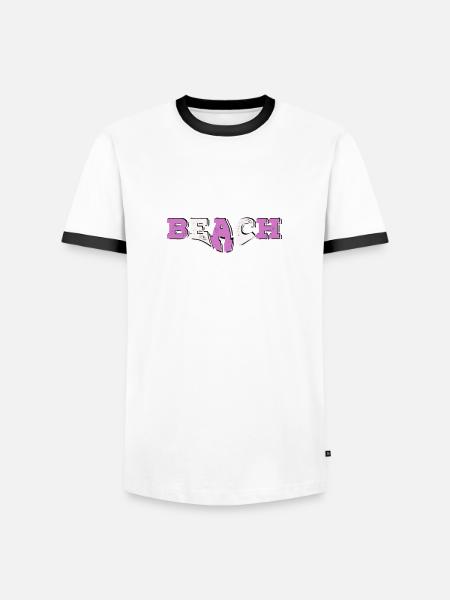 Plage rose 1 - T-shirt contrasté Homme - blanc/noir