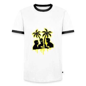 Insel Party Feiern Bier - Männer Kontrast-T-Shirt - Weiß/Schwarz - Vorne - AI Model Female 172 light (172cm) & AI Model Male 178 dark (178cm)