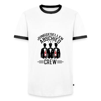 Junggesellen Abschied Crew - Männer Kontrast-T-Shirt - Weiß/Schwarz - Vorne - AI Model Female 172 light (172cm) & AI Model Male 178 dark (178cm)