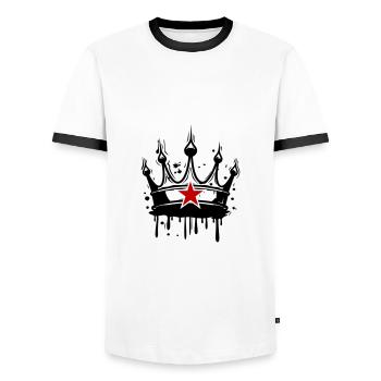 Crown Symbol - Men's Ringer Shirt - white/black - Front - AI Model Female 172 light (172cm) & AI Model Male 178 dark (178cm)