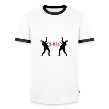 Xmas Dance - Männer Kontrast-T-Shirt - Weiß/Schwarz - Vorne - AI Model Female 172 light (172cm) & AI Model Male 178 dark (178cm)