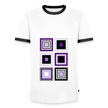 70's Square Retro Vintage 80's Valentine's Day - Men's Ringer Shirt - white/black - Front - AI Model Female 172 light (172cm) & AI Model Male 178 dark (178cm)
