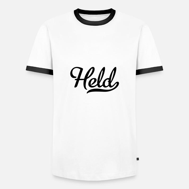 Held - Männer Kontrast-T-Shirt - Weiß/Schwarz