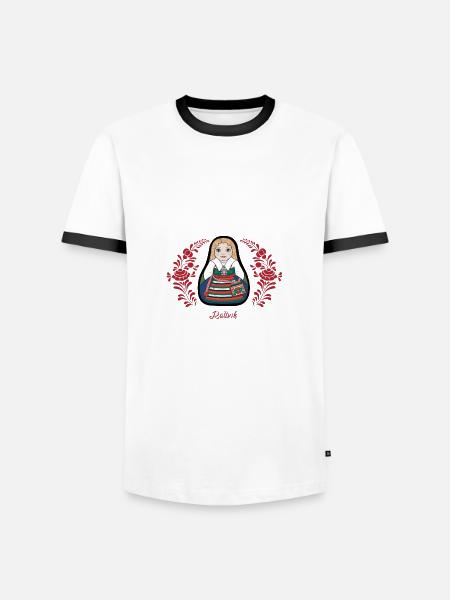 Rättvikskulla - Kontrast-T-shirt herr - vit/svart