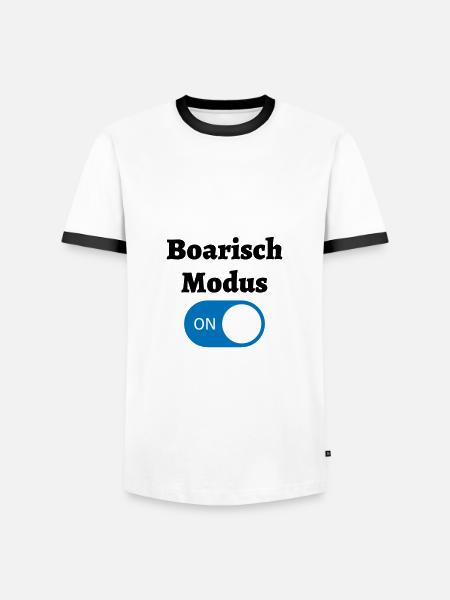 Boarisch Modus - bayerischer Spruch - Männer Kontrast-T-Shirt - Weiß/Schwarz