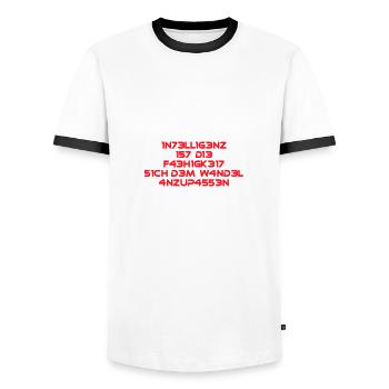 Intelligenz ist die Fähigkeit Cooler Spruch Mathe - Männer Kontrast-T-Shirt - Weiß/Schwarz - Vorne - AI Model Female 172 light (172cm) & AI Model Male 178 dark (178cm)