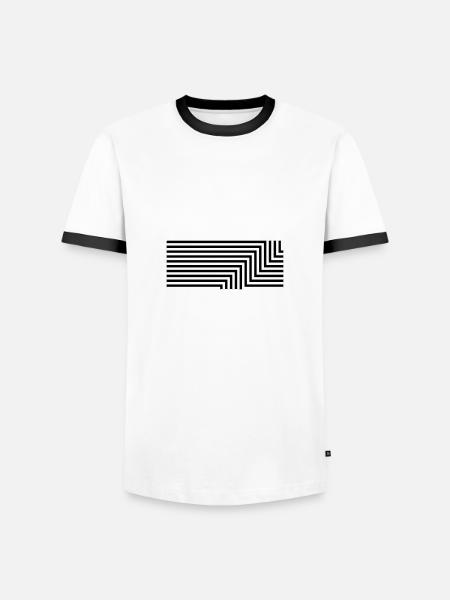 bend on the lines - Men's Ringer Shirt - white/black