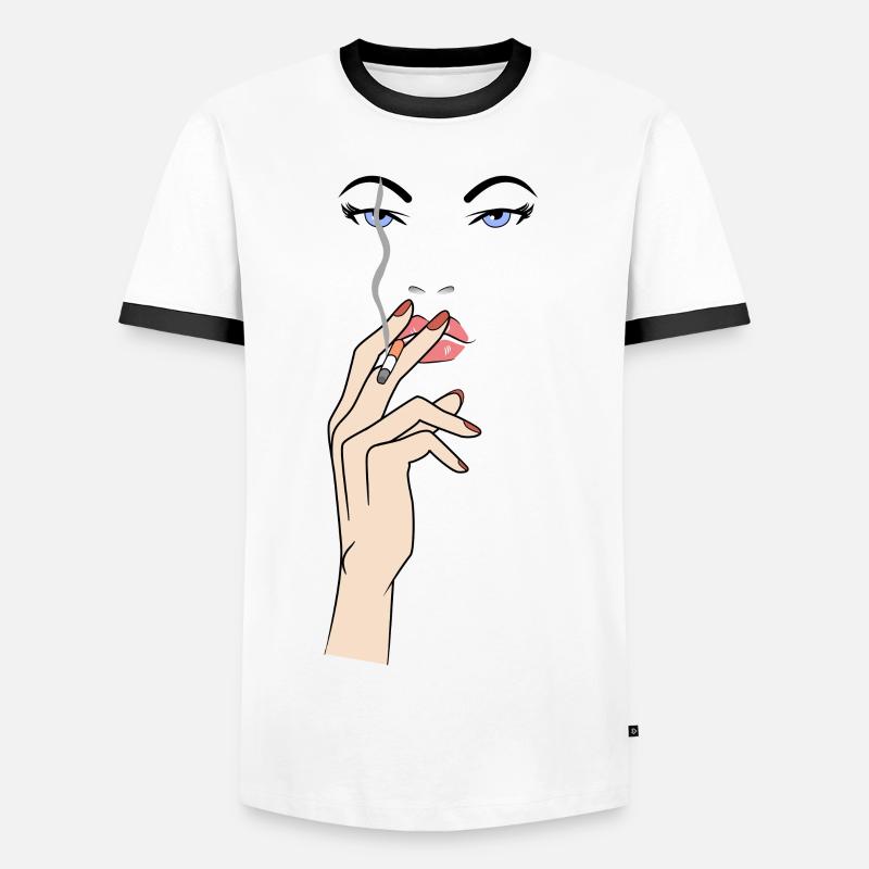 Smoking Hot - Männer Kontrast-T-Shirt - Weiß/Schwarz