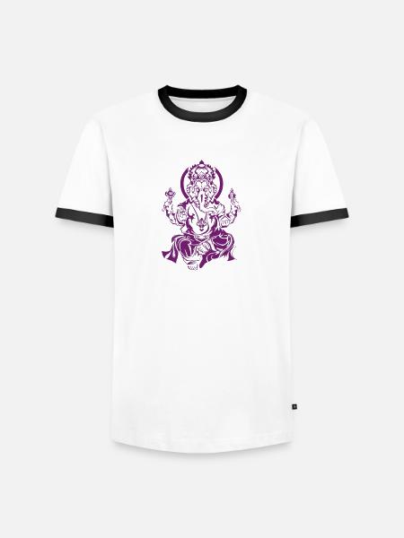 Ganesha god of fortune - Men's Ringer Shirt - white/black