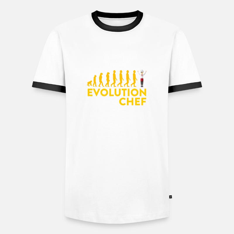 Evolutionärer Chef Motive - Men's Ringer Shirt - white/black