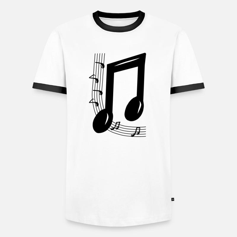 Musical note - Men's Ringer Shirt - white/black