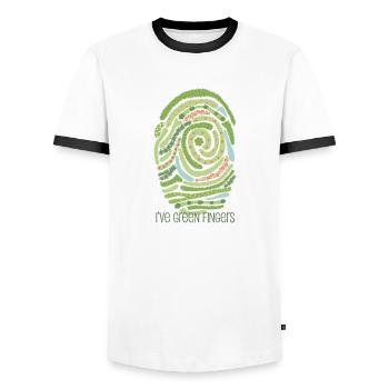 Empreinte digitale du jardin - T-shirt contrasté Homme - blanc/noir - Devant - AI Model Female 172 light (172cm) & AI Model Male 178 dark (178cm)
