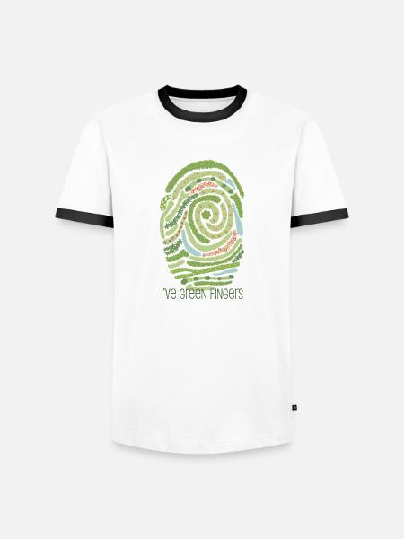 Garden fingerprint - Men's Ringer Shirt - white/black