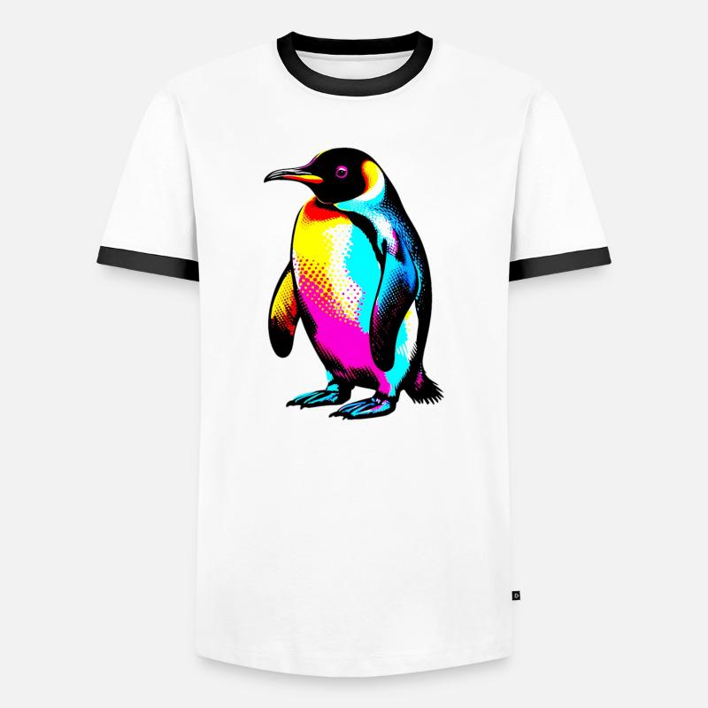 Penguin - Men's Ringer Shirt - white/black
