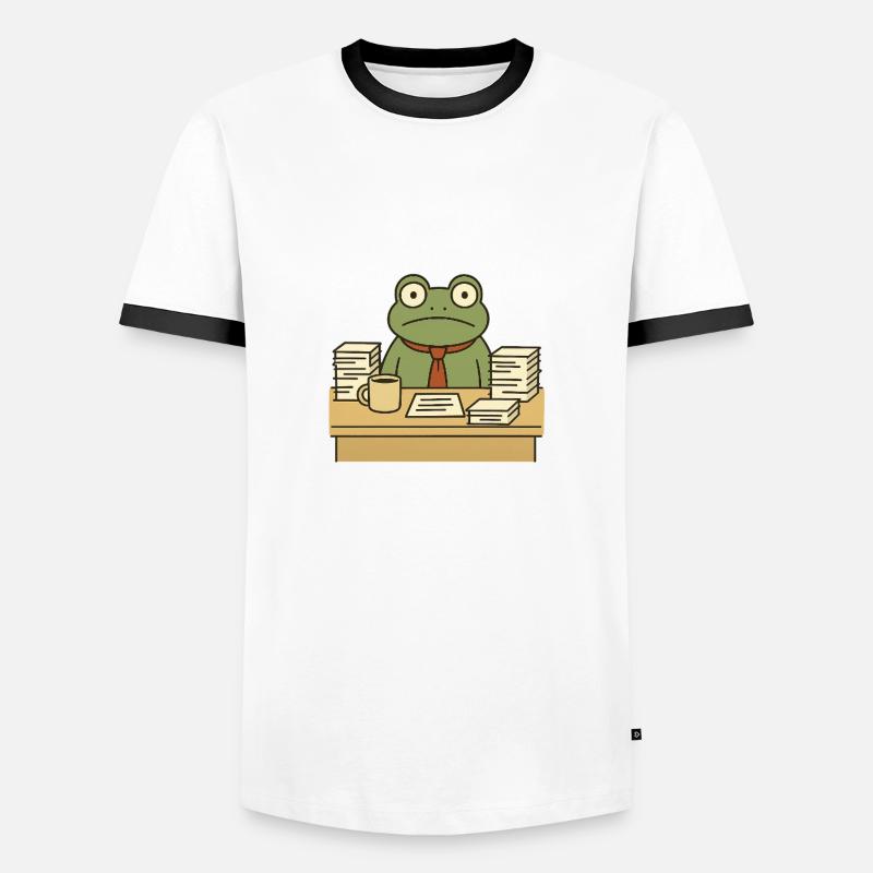 Grenouille d’affaires - T-shirt contrasté Homme - blanc/noir