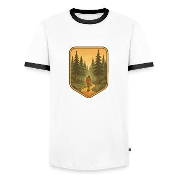 Into the Forest - Men's Ringer Shirt - white/black - Front - AI Model Female 172 light (172cm) & AI Model Male 178 dark (178cm)