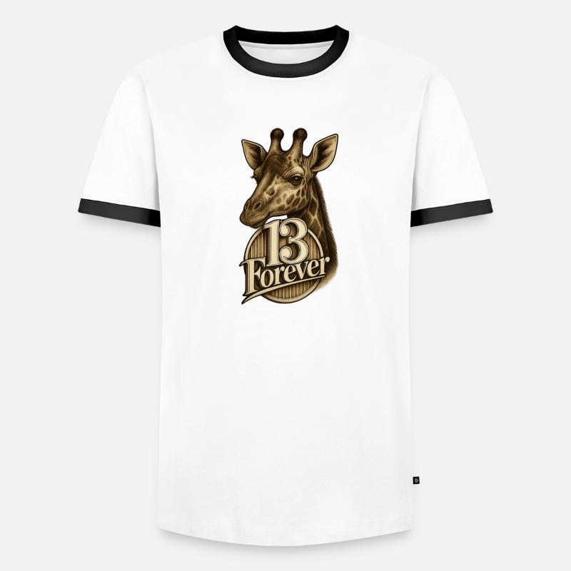 13Giraffe - Männer Kontrast-T-Shirt - Weiß/Schwarz