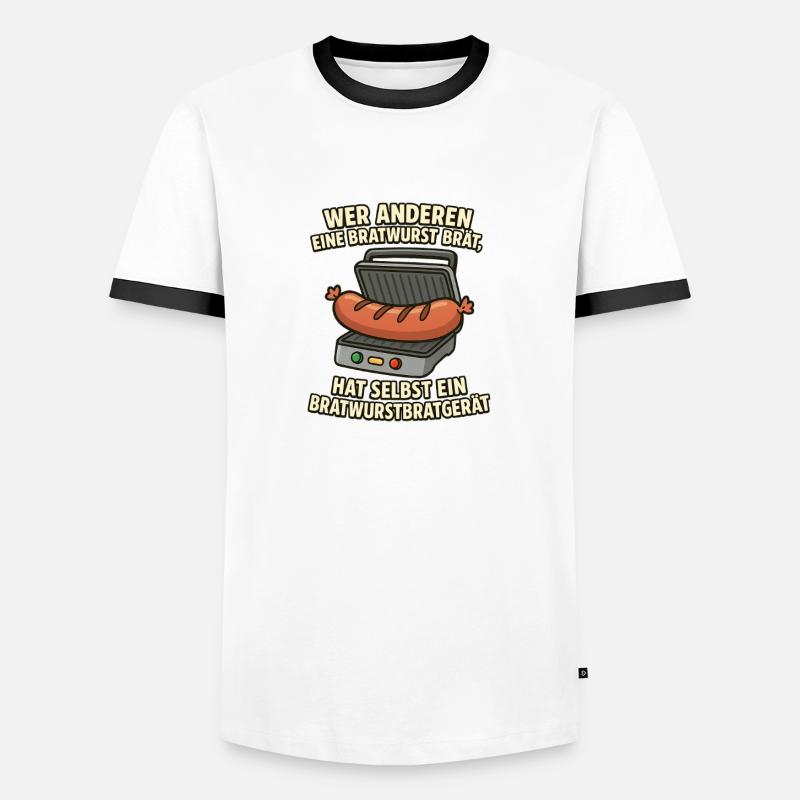 Bratwurst Bratgeräte Spruch - Men's Ringer Shirt - white/black