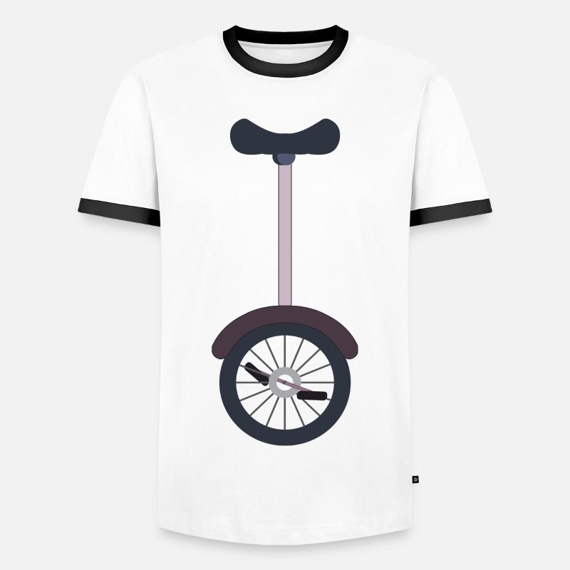 Einrad Einradfahrer - Männer Kontrast-T-Shirt - Weiß/Schwarz