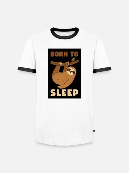 Born to sleep - Männer Kontrast-T-Shirt - Weiß/Schwarz