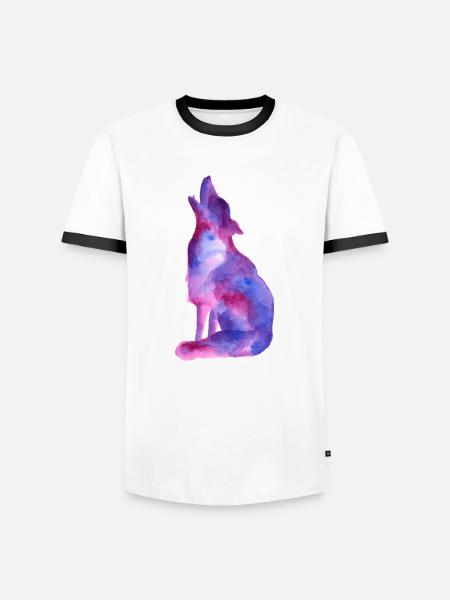 Galaxy Wolf - T-shirt contrasté Homme - blanc/noir