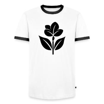 Blume - Männer Kontrast-T-Shirt - Weiß/Schwarz - Vorne - AI Model Female 172 light (172cm) & AI Model Male 178 dark (178cm)