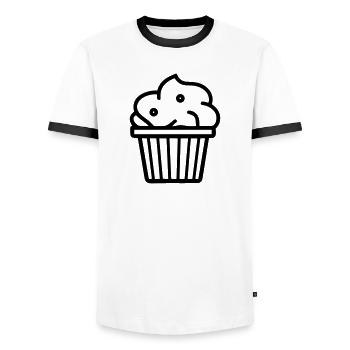 Muffin - Männer Kontrast-T-Shirt - Weiß/Schwarz - Vorne - AI Model Female 172 light (172cm) & AI Model Male 178 dark (178cm)