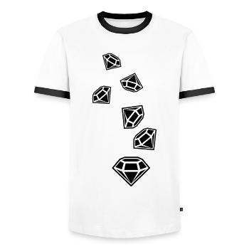 Diamond Icon Silhouette - Men's Ringer Shirt - white/black - Front - AI Model Female 172 light (172cm) & AI Model Male 178 dark (178cm)