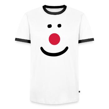 Clown Nase - Männer Kontrast-T-Shirt - Weiß/Schwarz - Vorne - AI Model Female 172 light (172cm) & AI Model Male 178 dark (178cm)
