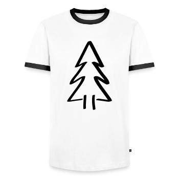 Tree Fir Tree Christmas Tree Christmas Tree - Men's Ringer Shirt - white/black - Front - AI Model Female 172 light (172cm) & AI Model Male 178 dark (178cm)