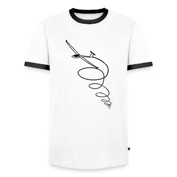 thermals - Men's Ringer Shirt - white/black - Front - AI Model Female 172 light (172cm) & AI Model Male 178 dark (178cm)