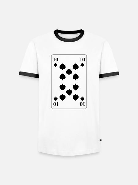 Pik 10 - Pik Ten - Herre kontrast-T-shirt - hvid/sort