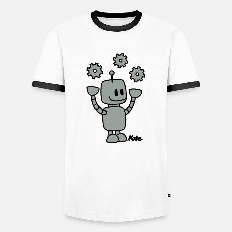 Roboter (2c) - Men's Ringer Shirt - white/black