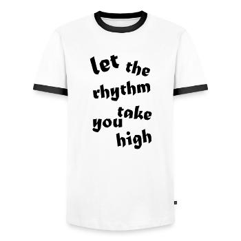 let the rhythm take you high - Männer Kontrast-T-Shirt - Weiß/Schwarz - Vorne - AI Model Female 172 light (172cm) & AI Model Male 178 dark (178cm)