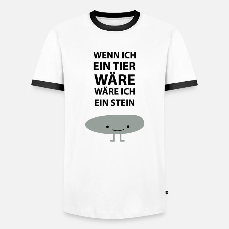 Sei ein Stein! - Männer Kontrast-T-Shirt - Weiß/Schwarz