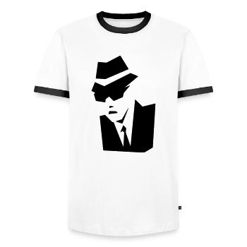 Ska Man - Men's Ringer Shirt - white/black - Front - AI Model Female 172 light (172cm) & AI Model Male 178 dark (178cm)
