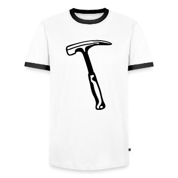 hammer - Männer Kontrast-T-Shirt - Weiß/Schwarz - Vorne - AI Model Female 172 light (172cm) & AI Model Male 178 dark (178cm)