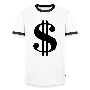 Dollar Symbol Bank Banker - Männer Kontrast-T-Shirt - Weiß/Schwarz - Vorne - AI Model Female 172 light (172cm) & AI Model Male 178 dark (178cm)