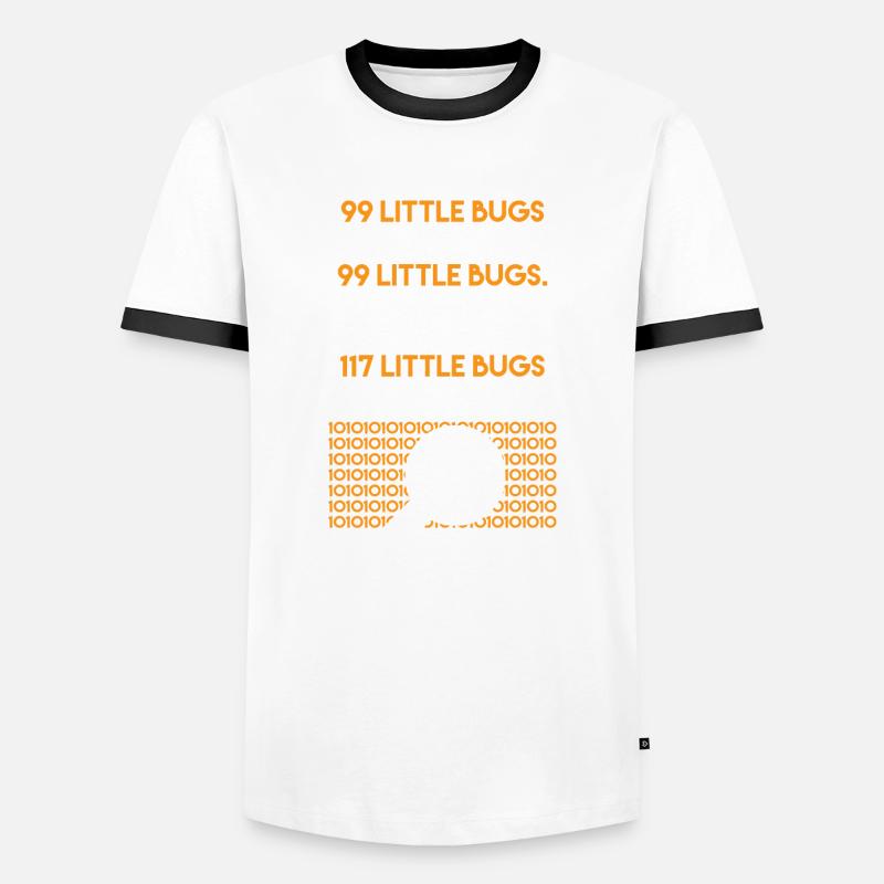 99 Little Bugs in The Code Funny Coding - Men's Ringer Shirt - white/black