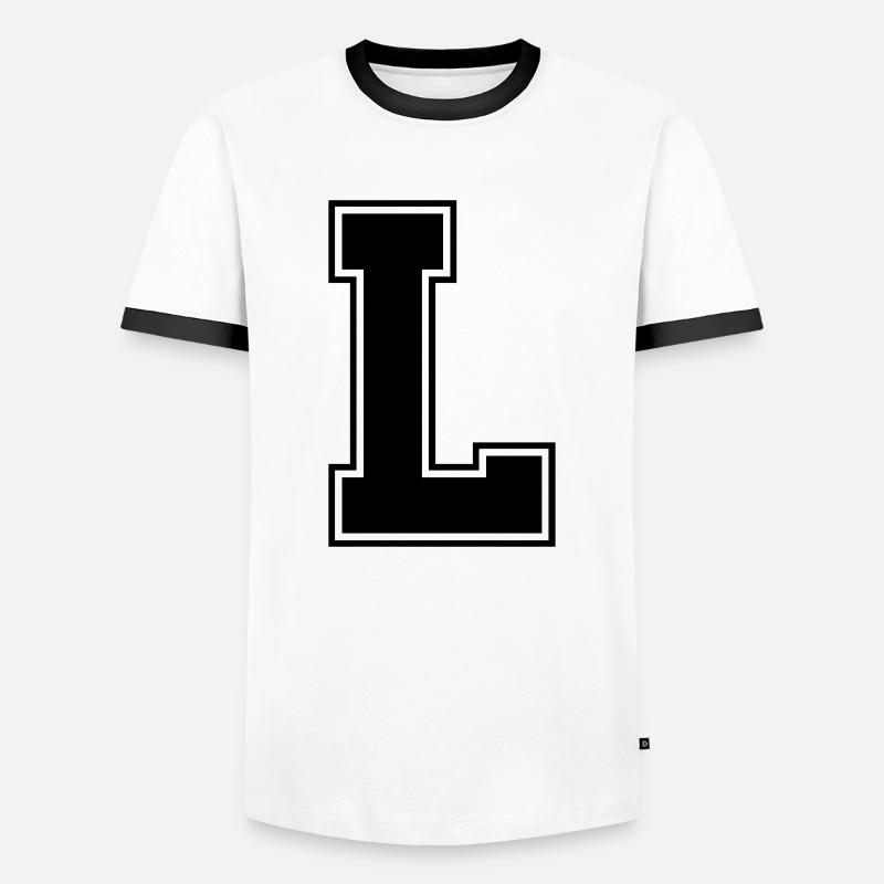 l_symbol - Männer Kontrast-T-Shirt - Weiß/Schwarz