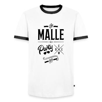 malle party crew design - Männer Kontrast-T-Shirt - Weiß/Schwarz - Vorne - AI Model Female 172 light (172cm) & AI Model Male 178 dark (178cm)