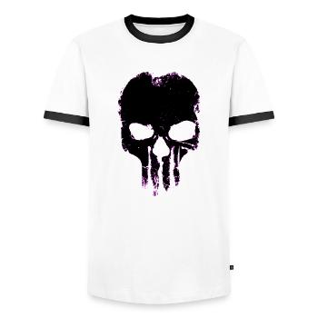 Cadeau cool d'horreur de crâne - T-shirt contrasté Homme - blanc/noir - Devant - AI Model Female 172 light (172cm) & AI Model Male 178 dark (178cm)