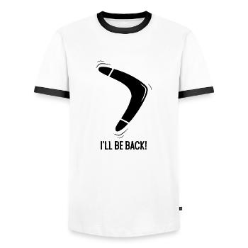 BOOMERANG - Men's Ringer Shirt - white/black - Front - AI Model Female 172 light (172cm) & AI Model Male 178 dark (178cm)
